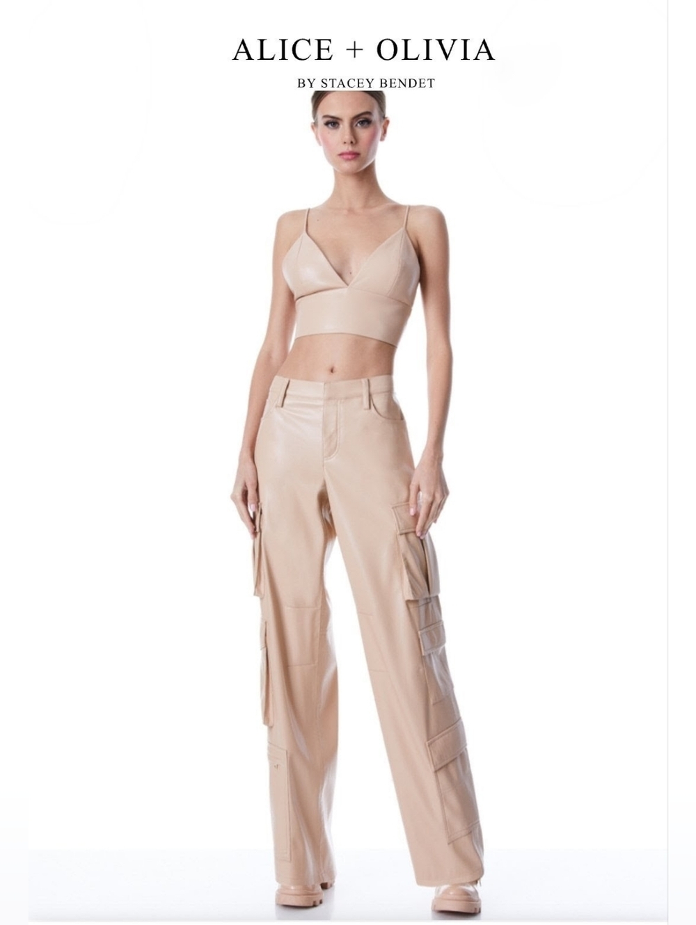 NEW ALICE+OLIVIA chic vegan cargo leather.